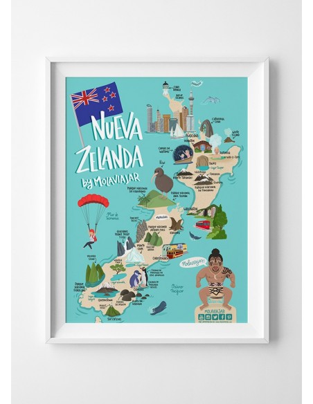 Mapa Nueva Zelanda molaviajar