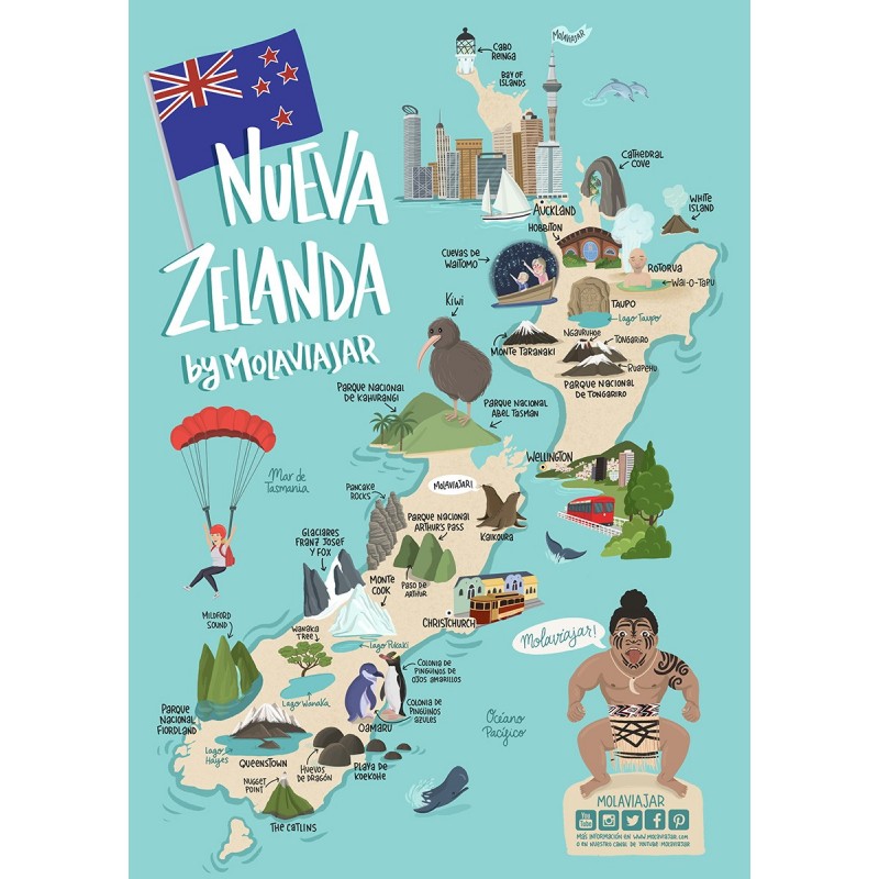 Mapa Nueva Zelanda Molaviajar