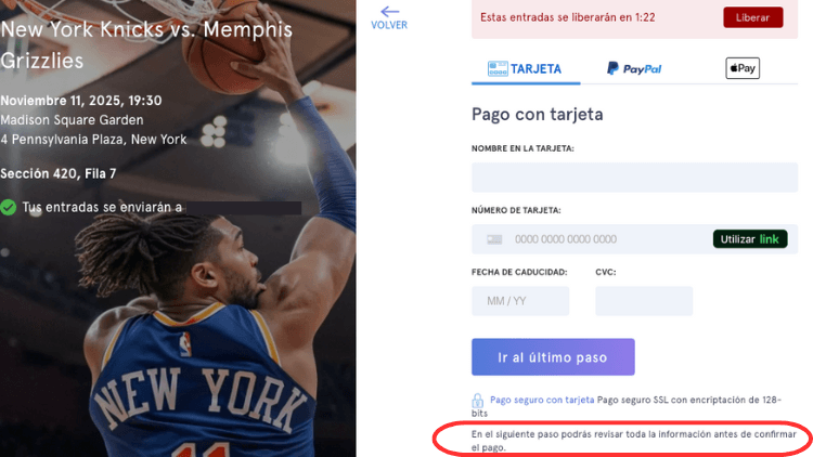 Hellotickets código descuento pago tarjeta