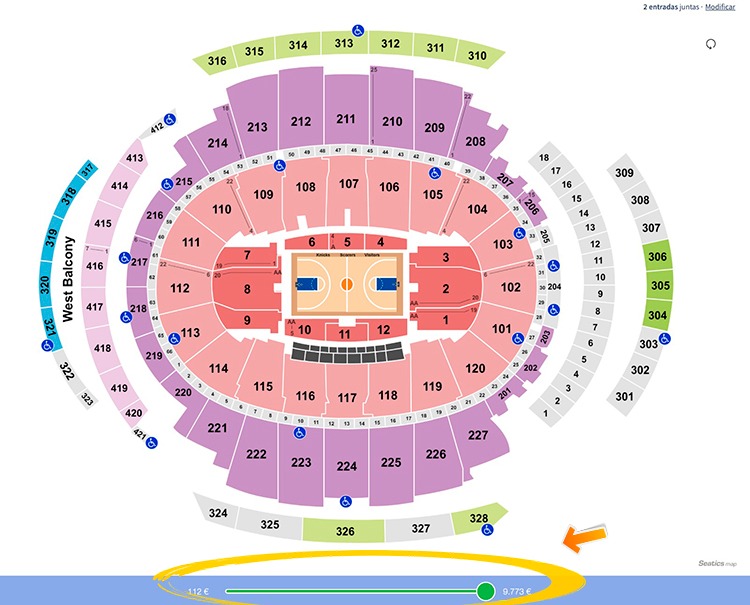mapa de asientos Madison Square Garden Hellotickets