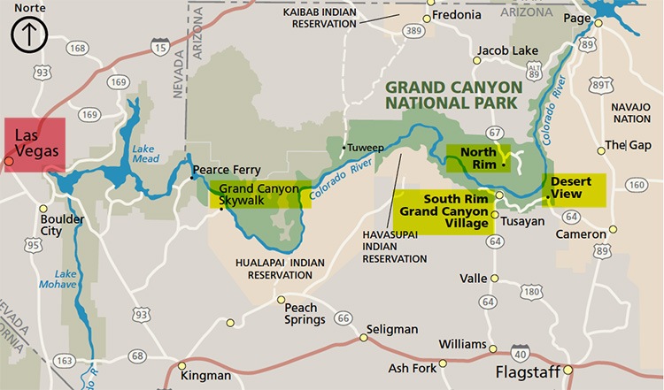 mapa gran cañon