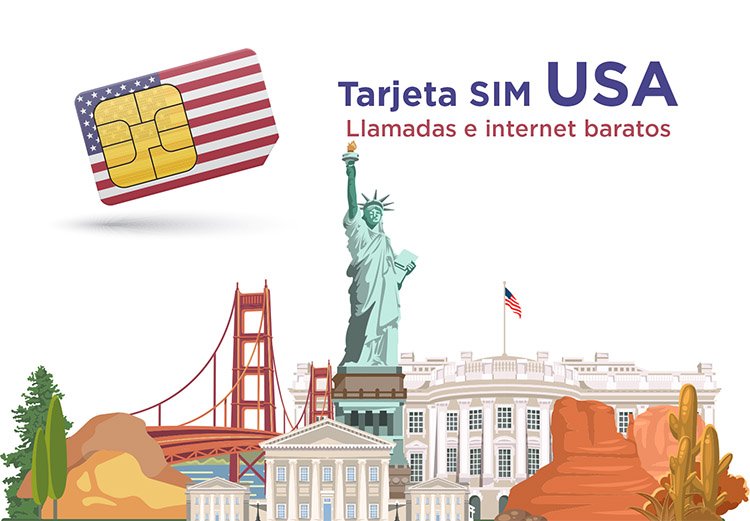 Tarjeta SIM prepago Estados Unidos. Internet y llamadas baratas