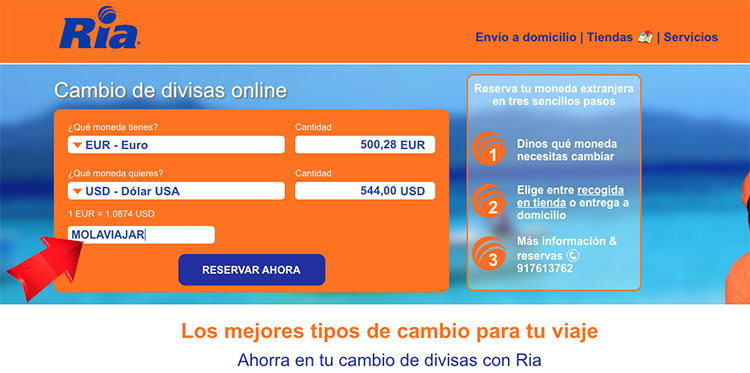 CODIGO DESCUENTO RIA PROMO CODE