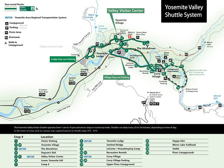 mapa bus yosemite