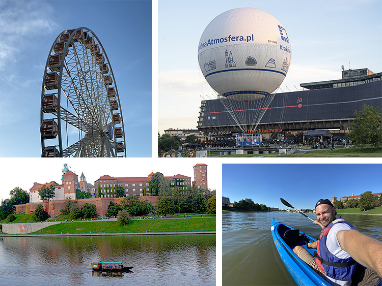 Actividades en el Vístula: Noria, globo, barca y Kayak. Planes ideales para  niños en Cracovia