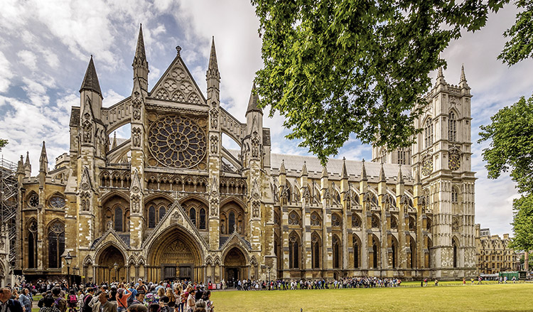 Exterior de la Abadía de Westminster en Londres