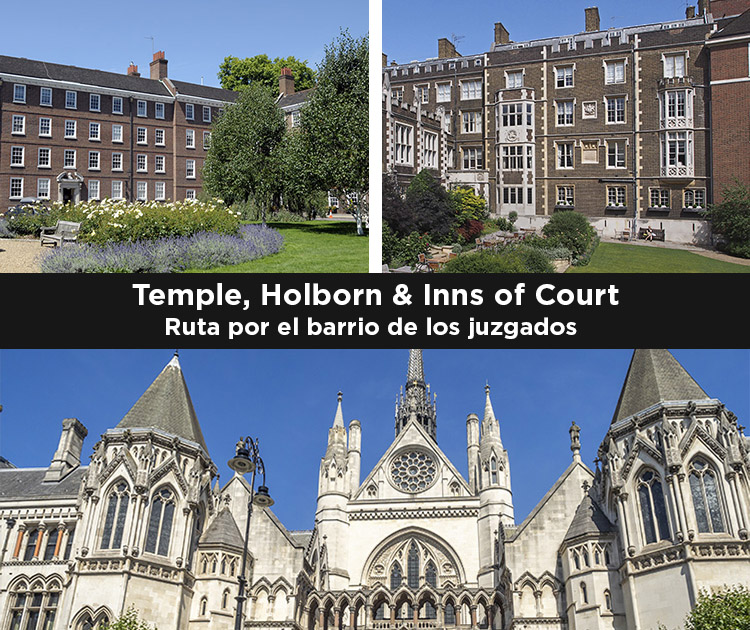 Imagen compuesta de los Inns of Court y los Reales Tribunales de Justicia de Londres