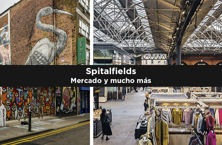 Imagen de grafitis y mercado de Spitafields en Londres
