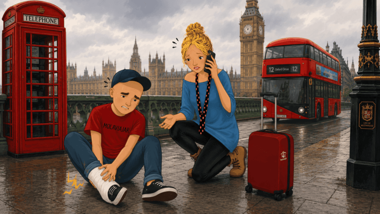 Adri y Gosi en Londres con IATI Seguros