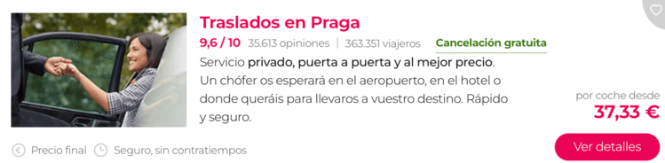 traslados privados en Praga