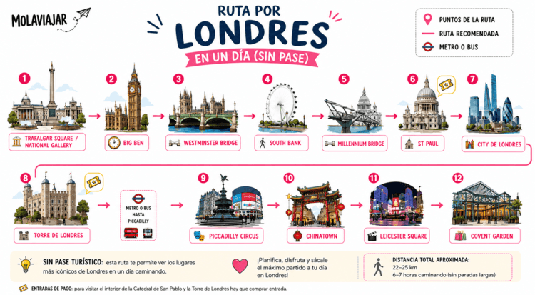 Londres en un día sin pase turístico, ruta puntos importantes