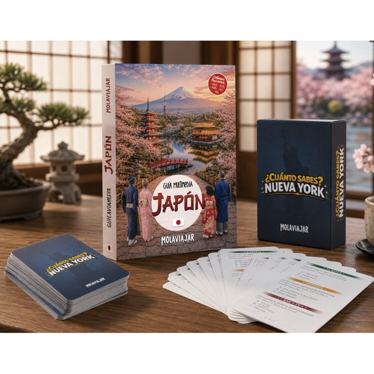 lanzamiento guía Japón Molaviajar con el juego de cartas de Nueva York