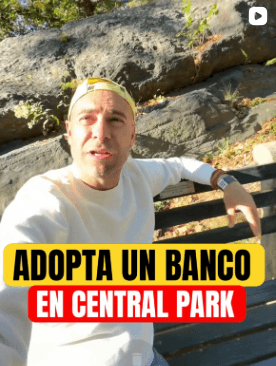 Ver Reel sobre adoptar un banco en Central Park en Instagram