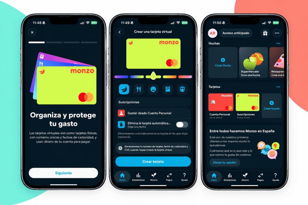 como funciona la tarjeta de monzo en su app