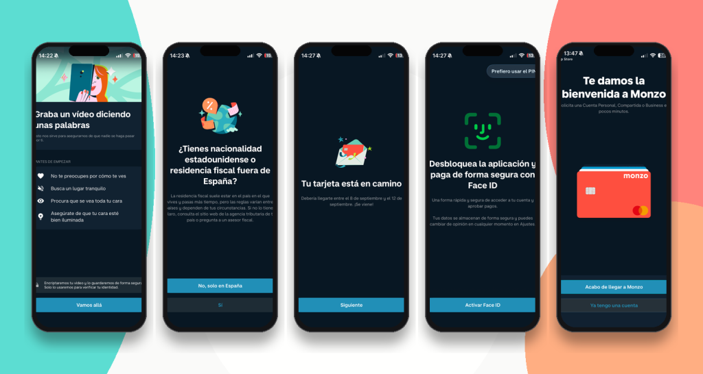 pantallazos Monzo cómo se crea la tarjeta 2