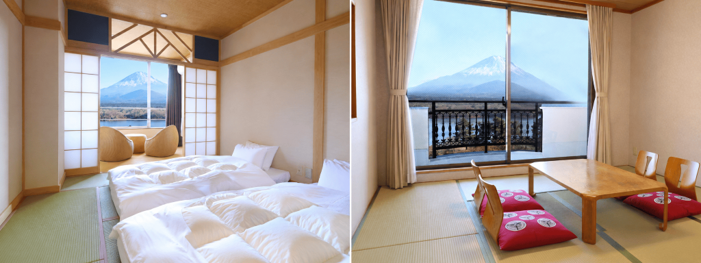 Habitación de hotel con vistas al Fuji