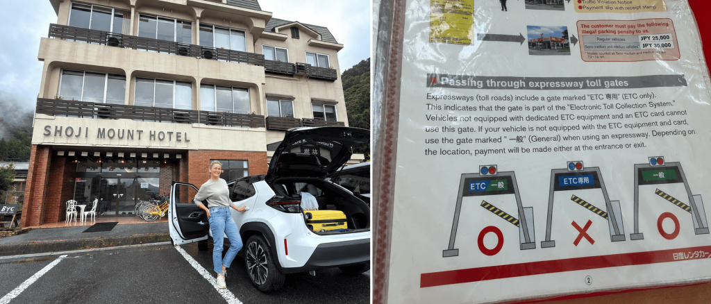 coche alquiler en Japón y peajes